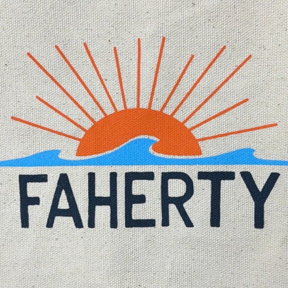 Faherty Canvas Tote Weekender Beach Days Groceries Small Lightweight NWOT - Picture 6 of 6